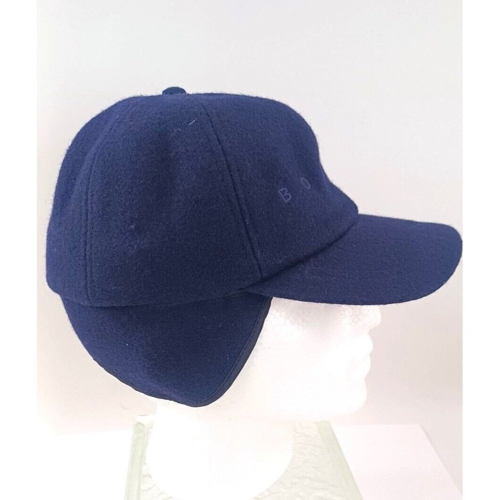 Vintage Bogner Hat W/ Ear Flaps Adult Sz Mens  Winter Cap Cold Weather Dark Blue